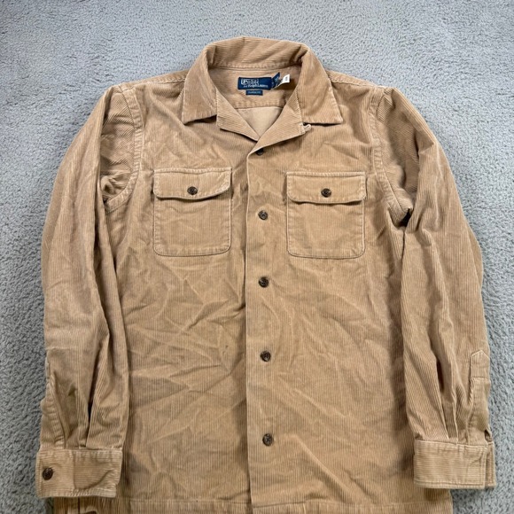 Polo Ralph Lauren Other - Polo Ralph Lauren Mens Medium Tan Corduroy Classic Fit Button Down Shirt Beige